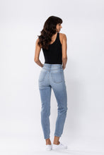 Load image into Gallery viewer, HIGH RISE 90'S SKINNY JEAN'S W/ DESTRUCTION AND HEM RIPS