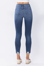 Load image into Gallery viewer, HIGH RISE DISTRESSED CROP SKINNY JEAN W/ CUT HEM