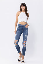 Load image into Gallery viewer, HIGH RISE DISTRESSED CROP SKINNY JEAN W/ CUT HEM