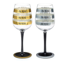 Load image into Gallery viewer, SILVER/GOLD FILL LINE WINE GLASS SET
