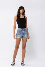 Load image into Gallery viewer, HIGH RISE SHORTS WITH FRAY HEM AND DISTRESSING

