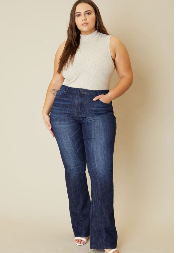 KAN CAN USA: Plus Size Mid Rise Flare